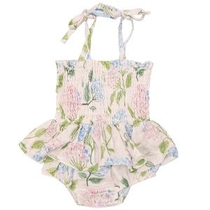 NWOT Angel Dear Smocked Bubble with Skirt (0-3M)